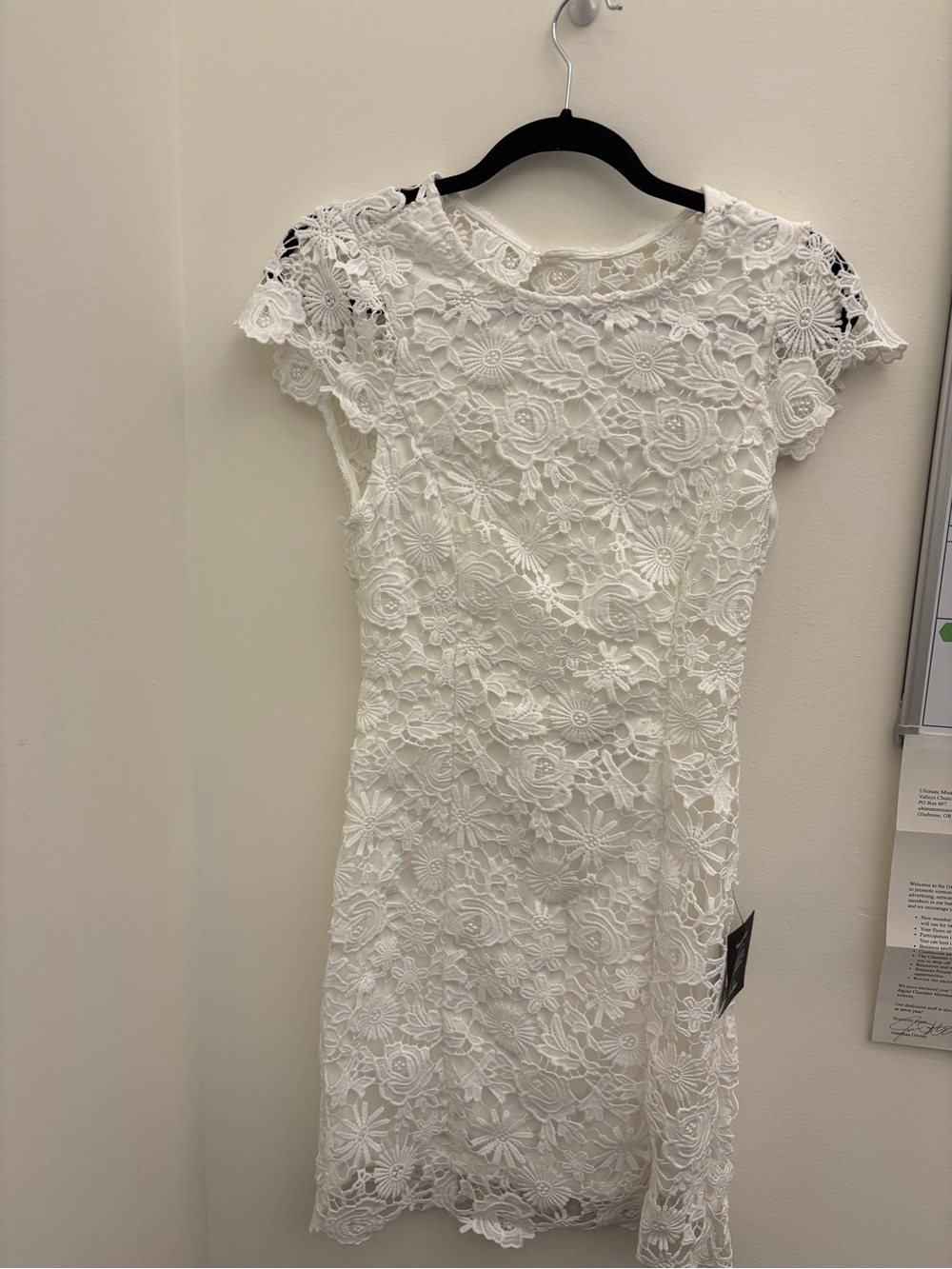 Lulu's White Floral Lace Short-Sleeve Mini Dress